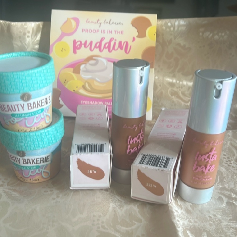 BNIB Beauty Bakery  9 pan palette,2 Illuminati’s 2 foundation 
323 W 317W